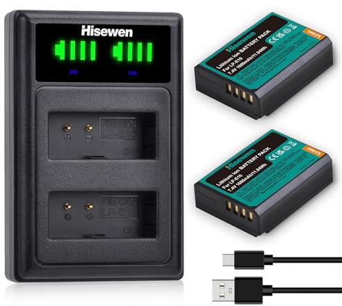 Hisewen 1600mAh LP-E10 Akku (2Pack) and Dual Ladegerät für Canon EOS 1100D 1200D 1300D 1500D 2000D 3000D 4000D Kamera