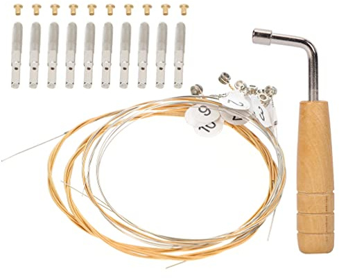 Milisten Lyre Saiten Set Mit Lyre Harp Peg Tuningschlüssel Und Hohlen Nieten 10 Saiten 10 Nägel Für Harfe Ersatzteil Zum Stimmen Und Austauschen