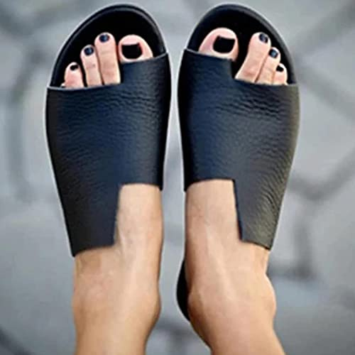 WoCOyo Donna Ortopedico Sandal Estate Comodo Punta Aperta PU Ciabatte Infradito Traspiranti Valgo delle Scarpe Ortopediche Dell'osso Dell'alluce,001,36EU