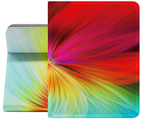 Berkin Arts Kompatibel mit iPad 7/8/9. Generation Hülle/iPad Air 3. Generation Hülle (10.5 Zoll) 2019/2020/2021 Folio Case Premium-Lederbezug Farbfeld Regenbogenschema Schillernd verspielt
