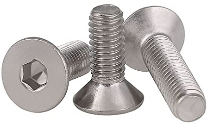 FEEIMOL 304 Edelstahl Senkkopf Maschinenschrauben Flachkopf Innensechskantschrauben M2x6mm (100 Stück)