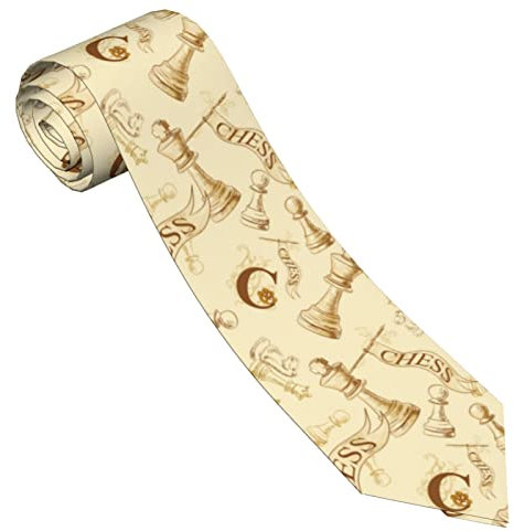 Ahdyr Beige Schach-Krawatten für Herren, modisch, schmal bedruckt, Business-Krawatten für Hochzeit, Trauzeugen, Missionen, Tänze