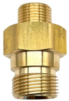 M&M Smartek Schlauchverbinder TR22 AG auf 3/8 AG kurz für Kärcher | Für Kärcher HD/HDS und für Kränzle Hochdruckreiniger, bis 275 bar und 100°C