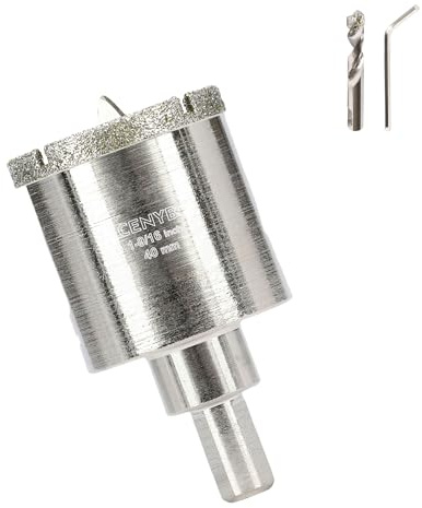 1-9/16 Inch 40mm Tile Hole Cutter Drill Bit Diamond Metal Hole Saw with Center Pilot Drill – Diamond-Coated for Marble, Granite, Ceramics, Porcelain Tiles, Glass