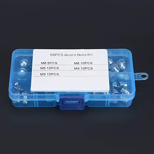 ❥❥Kit Dadi Ciechi in Acciaio Inossidabile Ad Alta Resistenza con 50 Dadi Esagonali con Cappuccio a Cupola M3/M4/M5/M6/M8, Perfetti per Elettrodomestici per la Casa e l'ufficio,