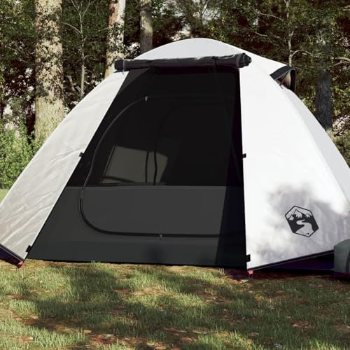 Homgoday Campingzelt 2 Personen Kuppelzelt Familienzelt Trekkingzelt Gartenzelt Mit abnehmbarem Überzelt Wasserdicht Zelt für Camping Reise Trekking Weiß 224x248x118 cm 185T TAFT