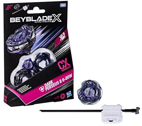 Bey Blade X Dark Perseus B 6-80W CX Starter Pack Set, Defense Type Top and Launcher; Authentic Takara Tomy Battle Tops Games, Toys for Boys and Girls 8+