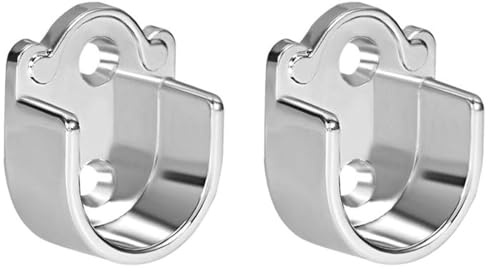 2pcs Zinc Alloy Wardrobe Closet Rod Bracket, Shower Curtain Rod Pole End Supports Sockets Flange Holder Fit Rod Dia 19mm