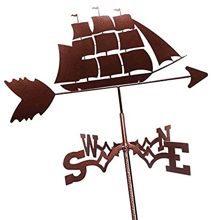 Wikinger-Schlachtschiff-Wetterfahne aus Metall, Vintage-Piratenschiff-Wetterfahne, Windrichtungsanzeiger für die Dekoration von Gartendächern im Freien