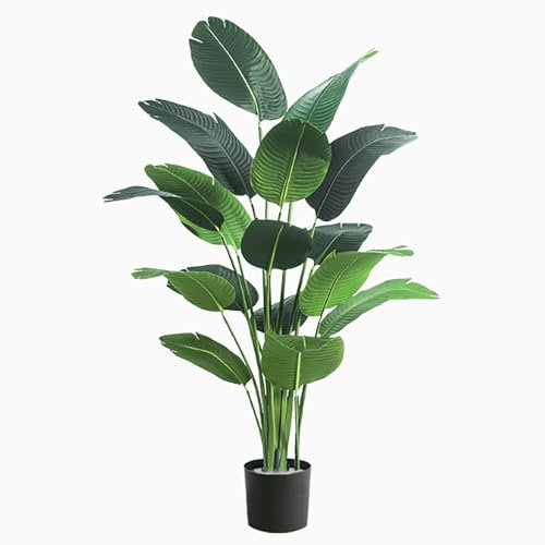 Künstliche Zimmer Pflanze Groß, Künstliche Bananenbaum Mit Blättern, Perfekte Künstliche Pflanzen Im Topf, Naturgetreue Wohnzimmer Deko Pflanze, Dein Grüner Blickfang Im Wohnzimmer(160cm/63in)