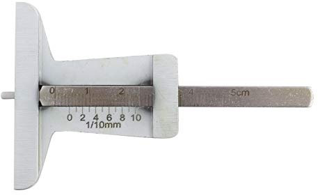 Mavaol Jauge de profondeur de bande de roulement en acier inoxydable, précision de 0,1 mm, robuste et compacte, pour voitures, camions, motos, vérificateur d'usure de la bande de