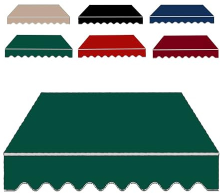 IMUNKT Patio Awning Fabric Replacement Retractable Sun Shade Awning Cover 6.5ft 8ft 10ft 13ft 16ft 20ft Waterproof Sunshade Shelter (Fabric Only)(Green,6.5x5ft/200x150cm)