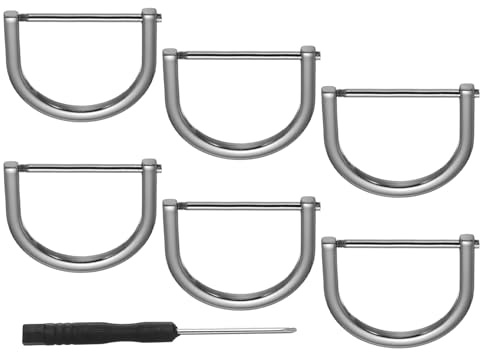 PATIKIL 1-1/2 D-Ringe Schraub Schäkel 6 Stück Hufeisen U-Form D-Ring Zinklegierung Halbkreis Schnallen Ersatz Für Geldbörse Schlüsselanhänger Halsband Zubehör Handwerk Schwarz