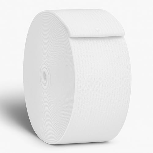 CZ Store®-Cinta Elástica de Costura X1 | 40MM | 6MTS LARGO - ✮GARANTÍA DE POR VIDA✮ Poliéster Elástico, Accesorios para Tejer, Correa Resistente para Ropa, Pantalones - BLANCO