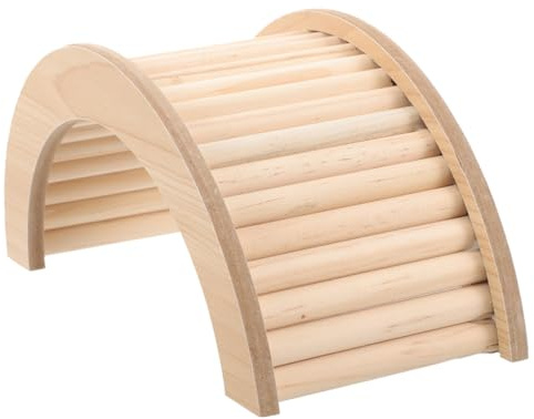 LOORGVEL Holz Hamsterkletterbrücke für Meerschweinchen Robust und Verschleißfest Natürliche Käfigdekoration und Beschäftigung Kaninchen für Kleine Haustiere