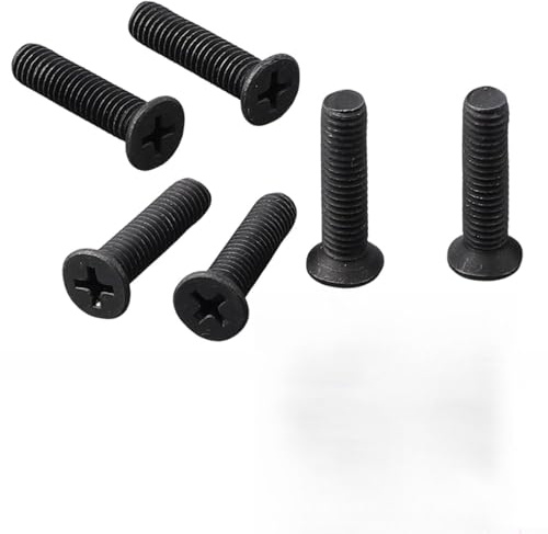 6 viti di fissaggio filettate a sinistra M5/M6, 25 mm, in metallo, per trapano e mandrino, compatibili con punte per trapano da 1/2'' UNF e 3/8'' UNF, nero (M6 x 25 mm)