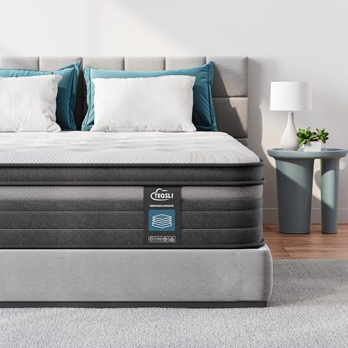 TeQsli Gel Taschenfederkernmatratze 160x200 cm 25 cm Höhe H3 Härtegrad, Ergonomische 9-Zonen Matratze, Orthopädische Federkernmatratze mit Gel-Memory-Schaum, Öko-Tex & CertiPUR Zertifiziert