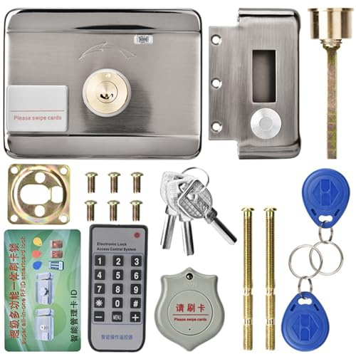Tastiera apriporta elettrico, serratura RFID 12V zinc alloy argento - sblocco rapido con carta EM/SM e tastierino numerico, allarme anti - schiacciamento, perfetto per casa e u