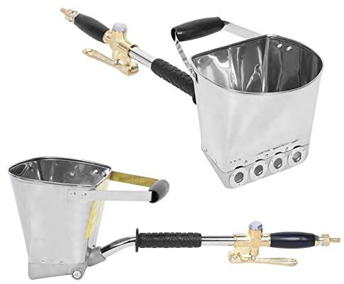 Tnfeeon Zement-Textur-Sprühgerät für Wandputz, Mörtel-Farbspray mit Düsen, Eimer, Robustes Manuelles Sprühgerät, Innen- und Außenbereich, Hausrenovierung, BAU