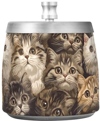 Cenicero plegable de acero inoxidable marrón con tapa para patio, balcón, interior, sin humo, portátil, decorativo, para exteriores, para decoración del hogar, oficina, ceniceros para ceniceros