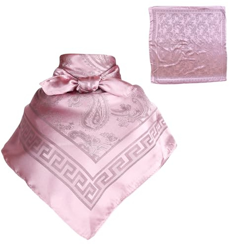 EIysee 35x35 Inch Jacquard Silk Scarf for Women & Men, Large Square Head Scarf, Hair Scarf for Neck Cowboy Wild Rugged Style (Purple)