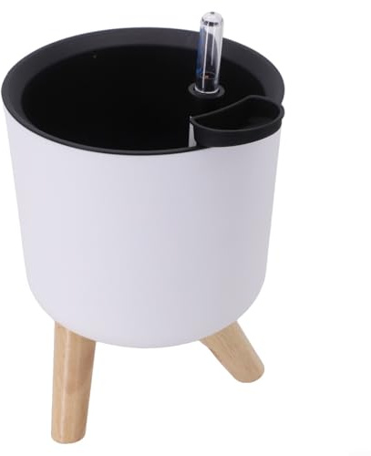 Pots de fleurs avec mécanisme d'alimentation en eau continue, indicateur de niveau d'eau et design favorisant le drainage (170 x 150 mm)