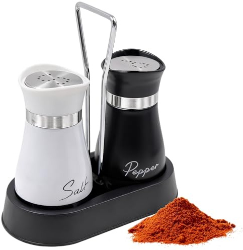 Fahibin 2 Pezzi Porta Sale Agitatore di Spezie 120 ml, Saliera e Pepiera in Vetro e Acciaio Inossidabile, Sale e Pepe Set per Cucinare, Pranzare, Fare Picnic