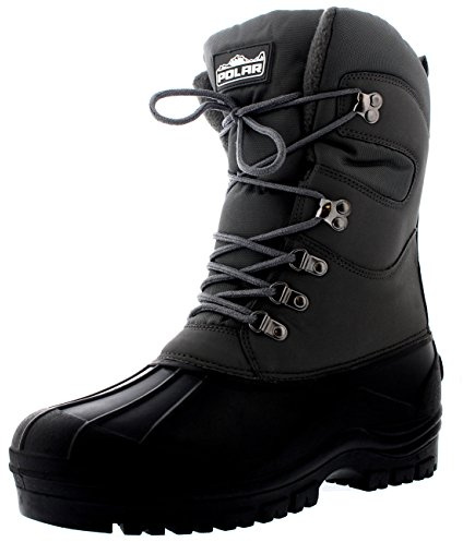 POLAR Mens Snow Hiking Mucker Duck Grafters Waterproof Saftey Thermal Boots - Gray - US10/EU43 - YC0447