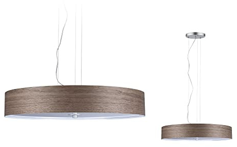 Paulmann 79686 Neordic Liska Pendelleuchte max. 3x20W Hängelampe für E27 Lampen Deckenlampe Holz dunkel/Chrom m 230V Holz/Metall ohne Leuchtmittel