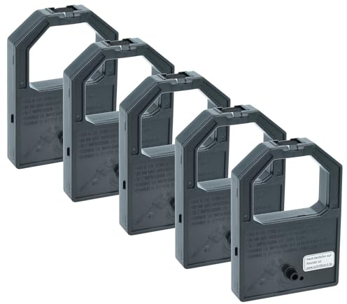 vhbw 5x Farbband Schriftband kompatibel mit Panasonic KX-P 1124 | KX-P 113, KX-P 1124 I, KX-P1124i Nadeldrucker, Bondrucker - Schwarz