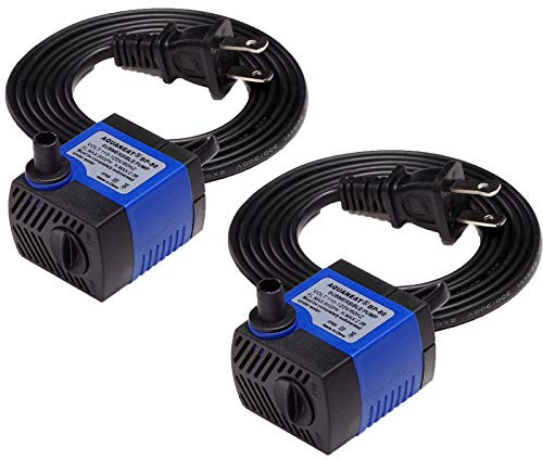AQUANEAT 2-Pack Small Fountain Pump, 80GPH Submersible Water Pump for Aquarium Fish Tank, Outdoor Water Fountain, Hydroponics, Pond
