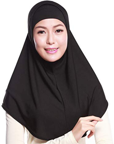 GUMEI Womens 2 Pezzi Tinta Unita Amira Jersey Musulmano Hijab Morbido Cotone Elastico per la Testa con Cappuccio Cappuccio Interno