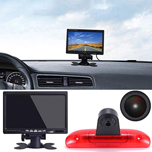 「18mm Linse Top Qualität Rückfahrkamera + 7 Zoll TFT LCD Bildschirm Monitor」Bremsleuchte Auto Dach Rückfahrkamera für FIAT Ducato 244 Bus Kasten/Peugeot Boxer/Citroen Jumper Relay 2002-2006