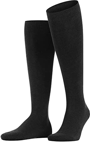FALKE Herren Kniestrümpfe Family M Kh nachhaltige Baumwolle lang einfarbig 1 Paar, Grau Anthracite Melange 3080, 39-42
