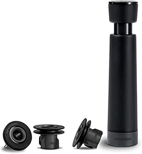 Airtender – Vakuum Weinpumpe – 3 Weinverschlüsse/Nanoverschlüsse – Vakuumieren – Auslaufsicher