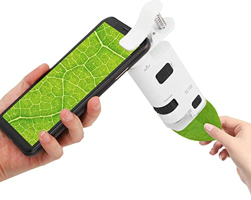 80-120X verstellbare Zoom-Lupe, LED-Handy-Mikroskop Mini-Smartphone-Linsenlupe Lupenklemme für verschiedene Dections