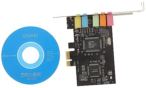 Carte Son Pcie vers 5.1 Cmi8738-6ch, Carte Audio Interne en Métal | 5 Interfaces, Support Win2000/xp/vista/win7/système Open Source, Profil Réduit pour PC Desktop Couleur Aléatoire