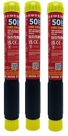 Fire Safety Stick - TRIPLE PACK - 50 second Fire Extinguisher A, B, C, F & Electrical - Triple 50 Seconds Discharge Time