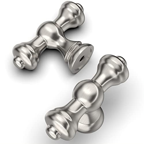 Amerdeco 6 Stück Möbelknöpfe Gebürsteter Nickel, Schrankknöpfe, Schubladenknöpfe, Türknöpfe, Kommodenknöpfe UK0017