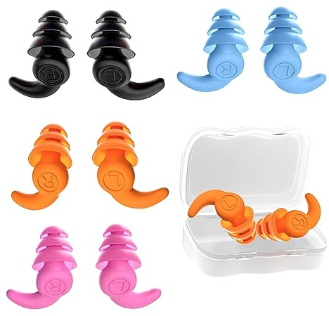 GWAWG 4pcs Erwachsene wasserdichte Schwimmen Ohrstöpsel, wiederverwendbare Silikon Schwimmen Ohrstöpsel für Schwimmen, Surfen, andere Wassersportarten, Schlaf Lärm Verhinderung