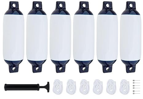 Amagogo Bootsfender, Stoßstangen, aufblasbare Marine-Bootsstoßstange, Bootsstoßstangen für Segelboote, 6Set Bootsfender
