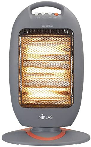 Briconess.com Stufa caldobagno alogena elettrica oscillante 1200 W Niklas Baby