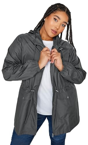 Yours Curve Dark Lightweight Parka Jacket - Women's - Plus Size Curve