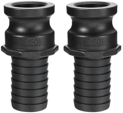 PATIKIL Poly Cam Lock Fittings, 2 Stück 1,5 Part E Männlicher Adapter x Schlauchende Cam Groove Schlaucharmaturen Polypropylen Cam Lock Fittings, Schwarz