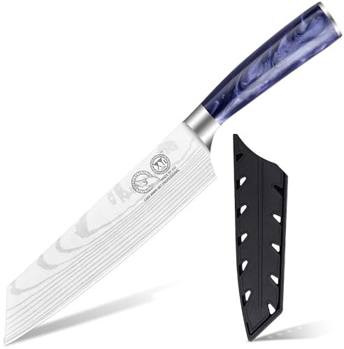 XYJ Autentico dal 1986, coltello da cucina da 7,5 pollici in acciaio inossidabile, coltello Gyuto giapponese, coltello da cucina professionale per chef, carne taglierina con copertura in plastica