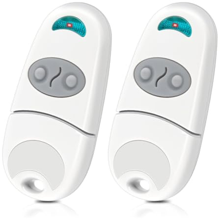 Effdrdfs Garagentor Fernbedienung, 433,92 MHz Handsender Kompatibel mit 433MHz Handsender EV, NA, EE, 2 Kanäle – Weiß, 2 Stücke