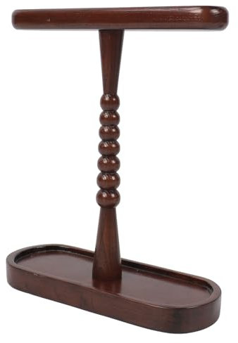 Plyisty Desk Headphone Stand, Walnut Wooden Headset Stand with & Storage Base, Universal Headphone Holder for All Headphone Organizer (Walnut)
