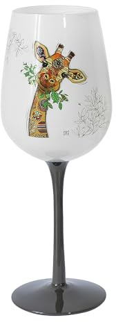 Lesser & Pavey Bug Art Gina - Copa de vino de jirafa para el hogar, cocina, restaurante y fiestas, bonita copa de vino para bebidas, regalo ideal para mujeres, hombres, bodas y Navidad