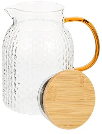 PRETYZOOM Jarra De Agua Con Tapa De Acero Jarra De Vidrio De 1 4 L Resistente Para Servir A Invitados