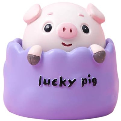 Schwein-Wackelkopf – Schweine-Ornamente aus Kunstharz, Glückliches Schwein, Statue für Auto-Dekoration, Harz-Figur, Cartoon-Wackelkopf für Kinder und Auto-Armaturenbrett-Dekorationen